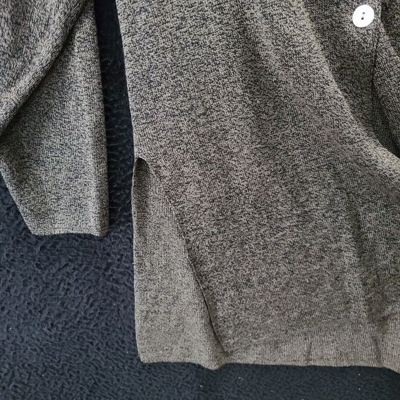 Leslie Gifford Womens Sweater Black Size Large 100% Silk Long Sleeve Two Button - Picture 10 of 12